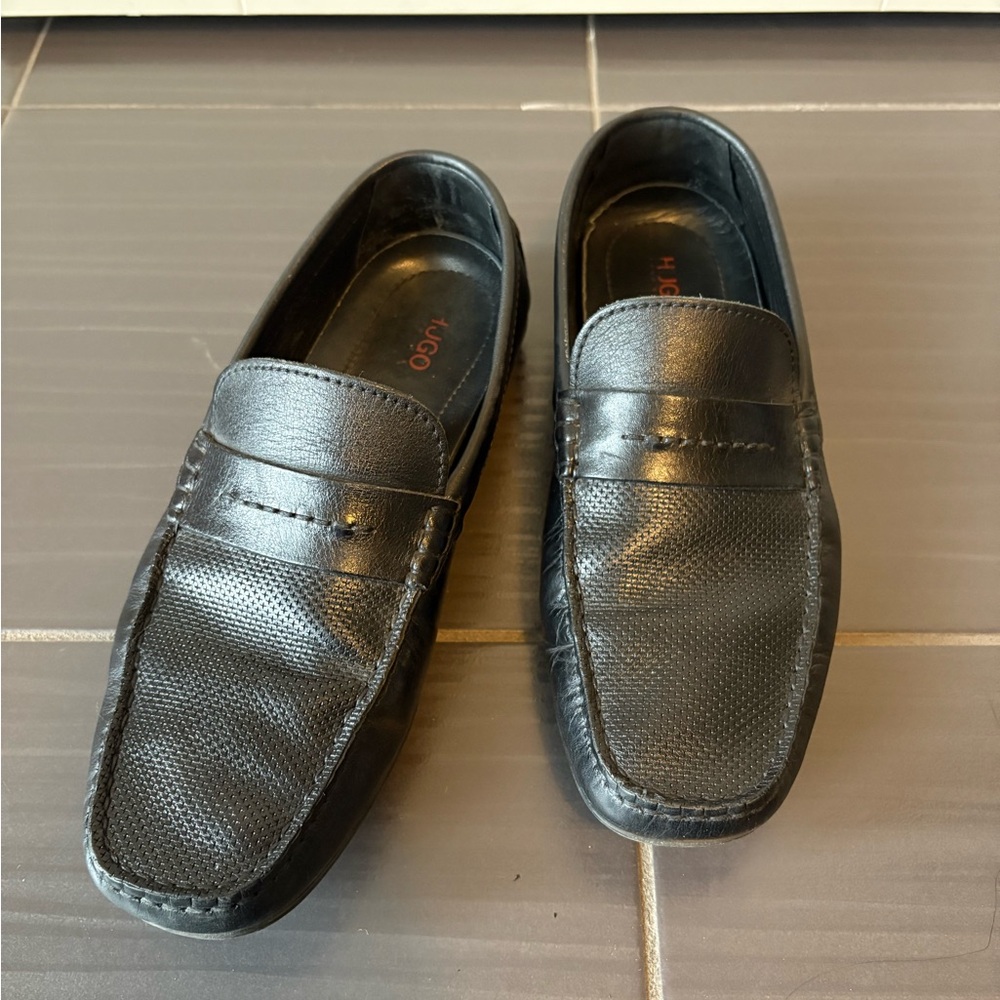 Hugo Boss Men’s Black Leather Loafers